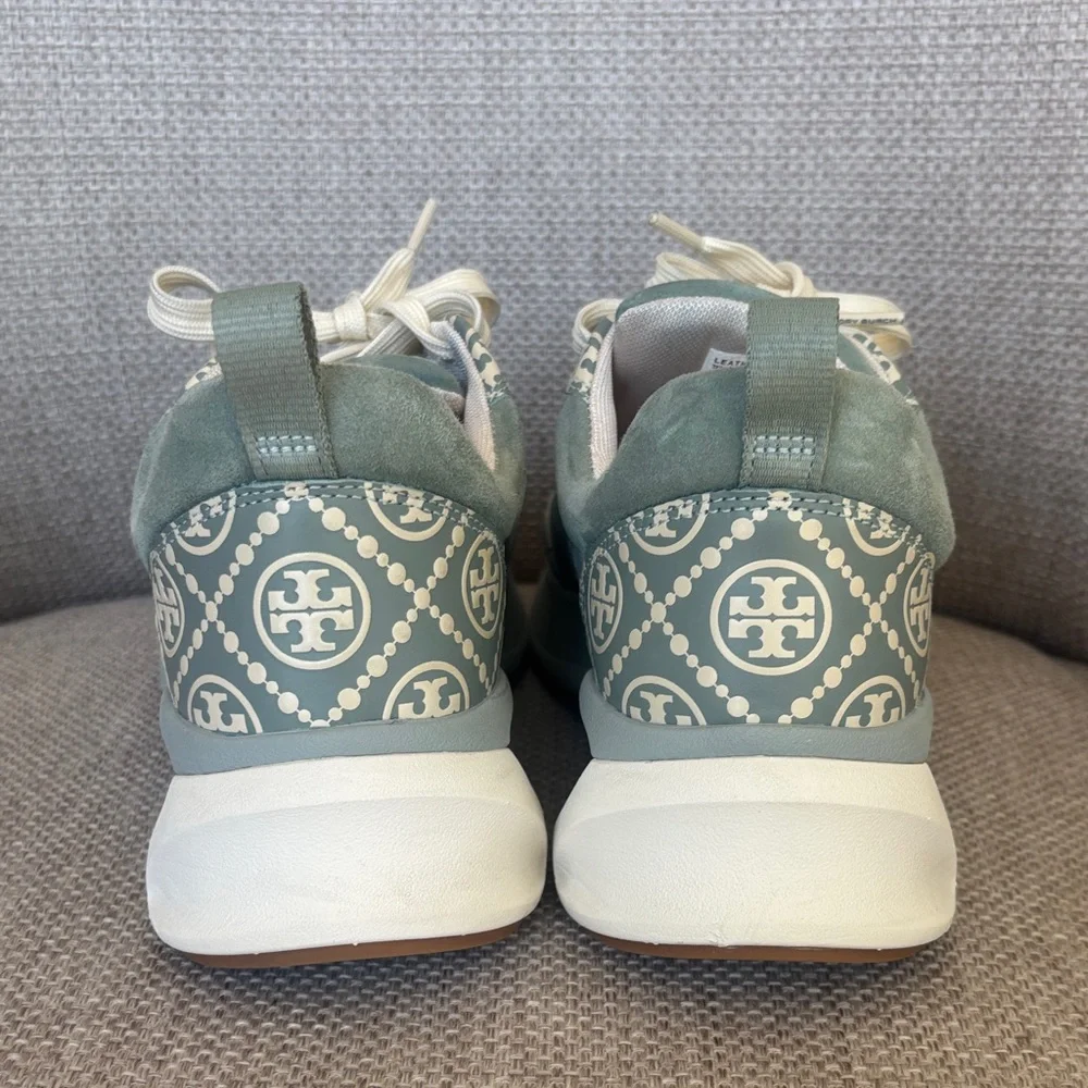 Tory Burch Women's Sneakers in sage green and White - Picture 4 of 8